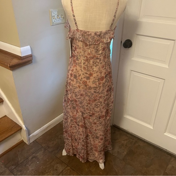 NWT Lucky Ruffled Midi Dress size Small Front Slit adjust. Straps Festival - Picture 5 of 11